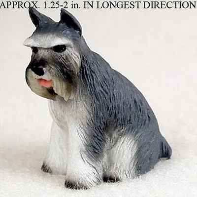 Schnauzer Mini Hand Painted Figurine Gray • $12.99