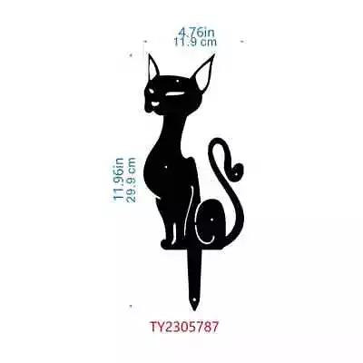 Black Cat Metal Garden Stakes Outdoor Decorative Stakes Garden Animal Statues • $11.71