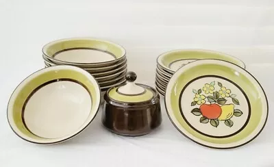 Vintage 1960s Mid-Century MCM Japan Montgomery Ward Stoneware 17 Pc Dining Set • $107