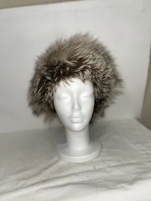 Vintage Ladies Saks Fifth Avenue Fur Cap Gray Cossack Style 70's Hat Comb Attach • $49.98