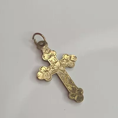 9ct Gold Crucifix Cross 0.66g Pendant Charm Hallmark Birmingham 1899 375 9K X32 • £32.99