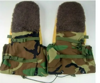 US GI Arctic Military Mittens Mitts Army COLD WEATHER ECW Flyers Gloves Camo • $39.95