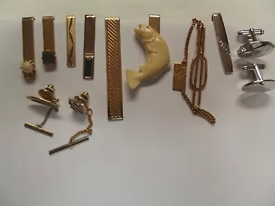 Men's Vintage Tie Tack Lot Of 10 Ivory Fish • $15