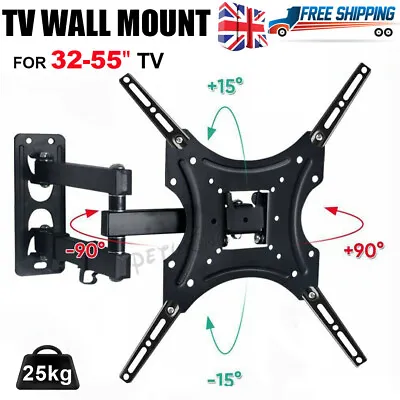 TV Wall Bracket Mount Tilt & Swivel For 32 38 40 42 46 50 52 55 Inch Monitor LCD • £9.39