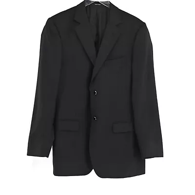 VTG 00s ERMENEGILDO ZEGNA Mens Size 48 Blazer Black Wool Silk Single Breasted • $50.97