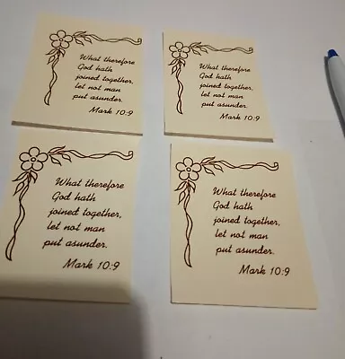 Vintage Water Transfer Ceramic Decals 4 Small Religious Saying • $5