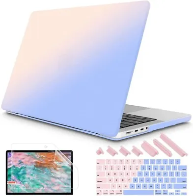 MacBook Pro Hard Shell Case 14in W/ Keyboard Cover Screen Protector Pink/Blue • $15