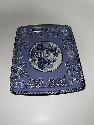Vintage Blue & White Daher Decorated Ware Rect Tin Tray #11101 Made In England • $25