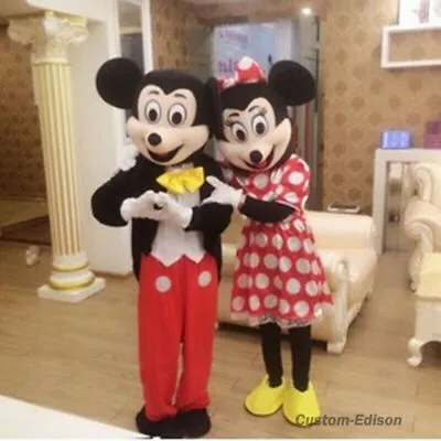 Adults Mickey & Minnie Mouse Mascot Costume Suits Cartoon Party Dress Character • £79.68