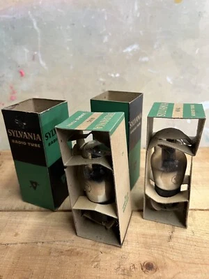 $49 • Buy (LOT OF 2) SYLVANIA 6F6G Coke Bottle POWER AMPLIFIER VACUUM TUBES ORIGINAL BOX