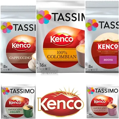 Tassimo Kenco Variety Pack Coffee Mocha Cappuccino Americano Colombian 64 Pods • £24.41