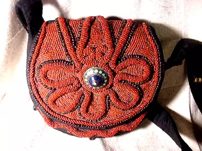 XL Tibetan Monks Dakini Red Coral Dakinis Amulet Shaman Magic Medicine Bag Pouch • $33.30