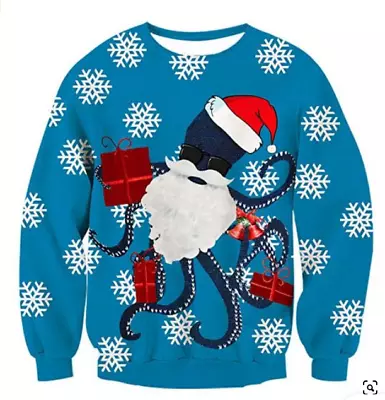 Mens Ugly Christmas Sweaters Women Xmas Knitted • £13.99