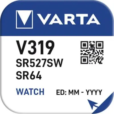 319 SR527SW | VARTA Brand | Silver Oxide Watch Battery | 1.55v| 1 X Single Pack  • £2.50