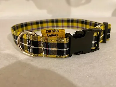 Handmade National Cornish Tartan Dog Collar Large • £10