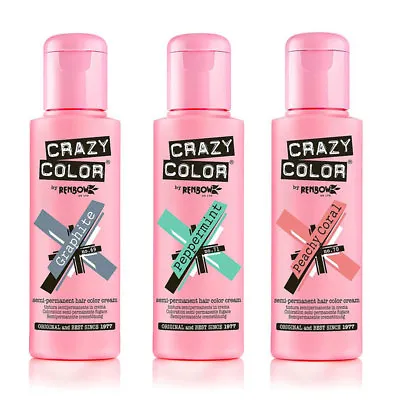 Crazy Color Semi Permanent Hair Color Cream - Various Colours - Wash In Wash Out • £6.49