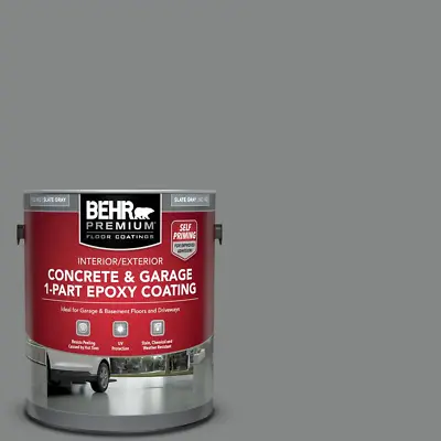 1 Gal. Slate Gray Floor Paint Epoxy Concrete For Garage Basement Patio Driveway • $55.66