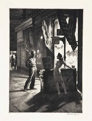 Chance Meeting : Martin Lewis : 1941 :  Archival Quality Art Print • $57.95