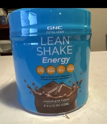 GNC Lean Shake Energy 16 Oz Chocolate Fudge Protein Powder Mix Exp 12/23 • $11.90