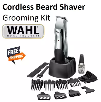 WAHL Cordless Beard Shaver Clipper Trimmer Rechargeable Electric With Guides • $64.95