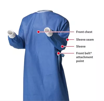 100-PACK PREMIUM MEDICAL ISOLATION GOWNS FDA Registered LEVEL 3 - 60 GSM - XL • $349