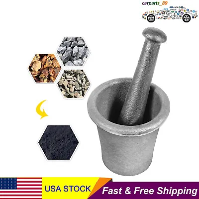 Cast Iron Mortar & Pestle Rock-Ore Crusher Mortar Grind Mining Large Size 6.5KG • $73.99