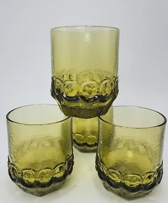 Set Of 4 Madeira Olive Green 4” Double Old Fashioned Glasses By FRANCISCAN • $34.99