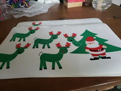 Lot 4 Vintage VERA Santa Christmas Vinyl Table Placemats • $20