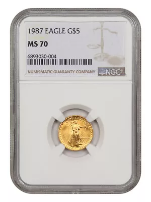 1987 $5 Gold Eagle NGC MS70 • $735