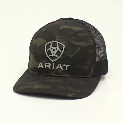 Ariat Mens Baseball Cap R112 Snap Back Camo Rubber Logo  • $45