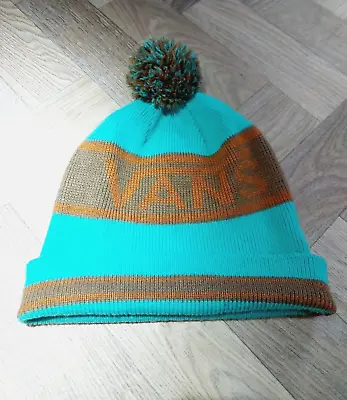 VANS Beanie Hat Green Chunky Knit Bobble WINTER - Skiing Snowboarding • £15.99