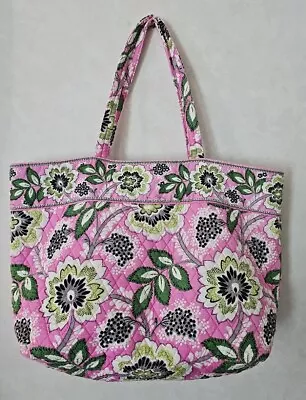 Vera Bradley Priscilla Pink Tote Bag Open Top Pink Multicolor Floral 100% Cotton • $29.99