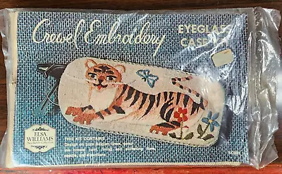 Elsa Williams - Crewel Embroidery - EYEGLASS CASE Kit -TIGER • $55