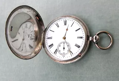 Antique Full Hunter Silver Cased Pocket Watch Dorchester Retailer - Working Well • £70