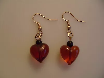 Earrings From Original Murano Glass Jewelry Heart UNIQUE Handgefertig Art New • $18.62