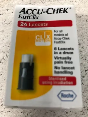 Accu-Chek FastClix Lancets 24 Blood Glucose Testing EXP FEB 2026 • £6.99