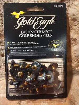 Package Of 24 Gold Eagle 90675 Lady CER-MEC Metal Thread Tip Golf Shoe Spikes • $14.95