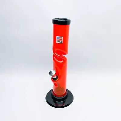 Acrylic 9  Inch Orange Twisted (Ice Catcher) Straight HOOKAH WATER PIPE BONG • £21.16