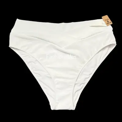 Victorias Secret PINK Swim V Crossover High Waist Cheeky Bikini Bottom XXL White • $15.19