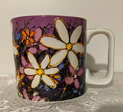 Maxwell Williams Coffee Mug Tea Cup David Hart Tangled Flowers Gerberas Daisies • $10.95