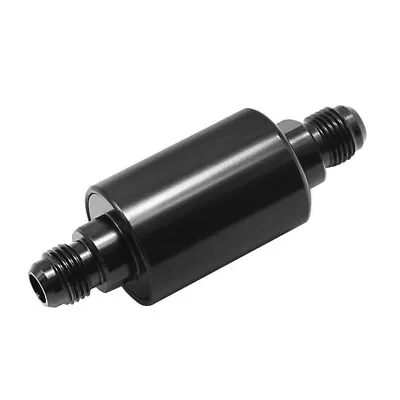 Universal 6AN Inline Fuel Filter 40 Micron Cleanable AN6 Black • $13.95