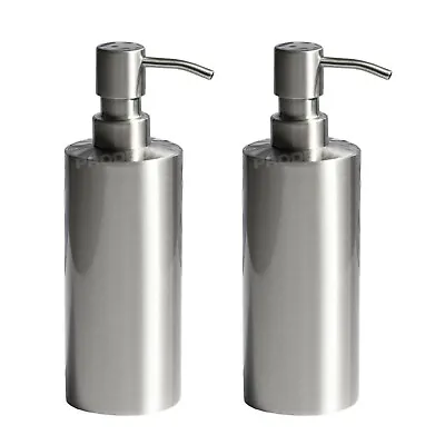 2 X 350ml Stainless Steel Liquid Soap Hand Wash Pump Lotion Dispenser Holders  • £20.89