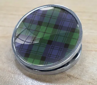 Black Watch Scottish Tartan _ Metal Circle Fridge Magnet Memo / Photo Clip • £2.49
