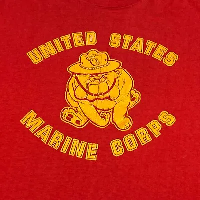 Vintage Marine Corps Shirt Adult Medium Red Single Stitch Mens 90s Unite States • $19