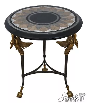 L61812EC: MAITLAND SMITH Mosaic Marble Top Round Lamp Table • $1295