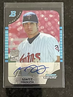 2005 Bowman Chrome Draft Rookie Autograph Matt Garza RC Auto Minnesota Twins • $6.49