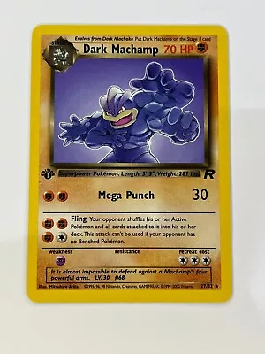 Pokemon TCG Dark Machamp 1st Edition Card 27/82 Rocket Set 1999 - Near Mint WOTC • £0.99