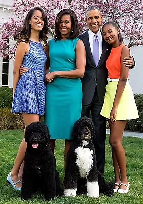 President Barack Obama Family PHOTO Michelle Girls Dogs Portrait White House • $5.48