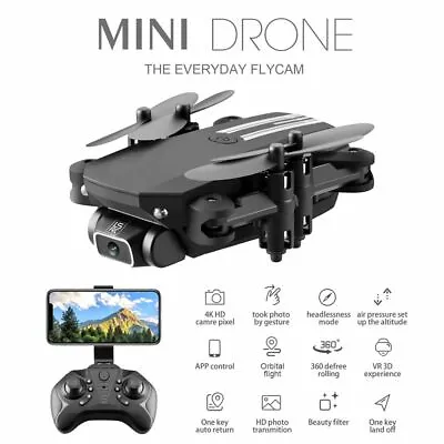 Mini Drone 4k 1080P HD Camera Wifi Fpv Air Pressure Altitude Foldable Rc Toy • $52.99