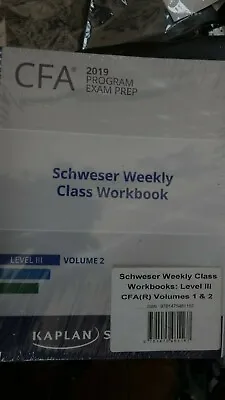 *NEW*Kaplan Schweser CFA 2019 Exam Prep Weekly Class Workbook Level 3 Volume 1+2 • £29.99